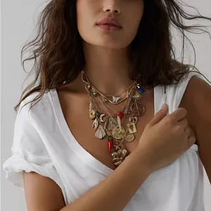 Free People Maxamillion Charm Necklace Gold Charm Necklace thumbnail 2