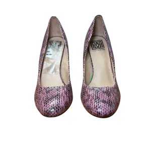 RA Pour La Victoire Pink Snakeskin Leather Stiletto Heels Size‎ 7.5 thumbnail 6