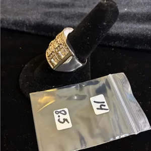 Silver tone Ring with Gem Accents size 8 1/2 Gold thumbnail 2
