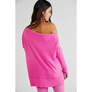 We The Free Get Together Off Shoulder Top Size Small Pink Slouchy Oversized thumbnail 2