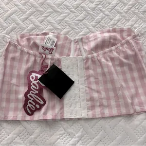 ZaraPink and White Striped Bustier Top thumbnail 3