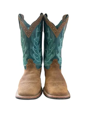 Laredo Women's Faye Broad Square Toe Leather Boots Womens Size 7.5 thumbnail 6