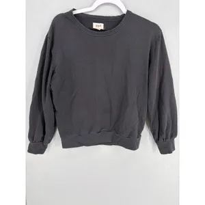 Pact Womens Sweatshirt Black Organic Cotton Back Cutout Pullover Small thumbnail 3