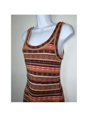 Free People Fair Isle Sweater Dress Fit & Flare Wool Blend PS thumbnail 3