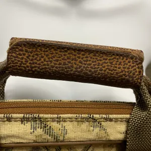 Verdi Vintage Tapestry Messenger / Laptop Bag Cream Brown and Green Floral thumbnail 3