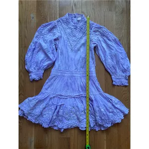 LoveShackFancy Viola Dress In Lavender Lilac Purple Lace Button Back Cotton Sz S thumbnail 10