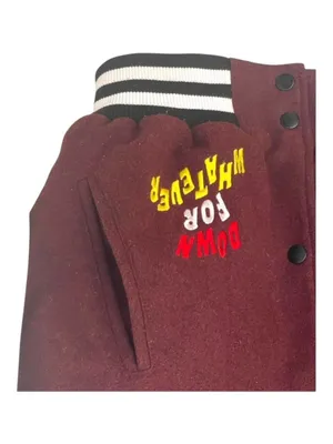 PacSun ࿊ DFW Varsity Patchwork Faux Leather Jacket ࿊ Burgundy ࿊ Men S ࿊ Women M thumbnail 9