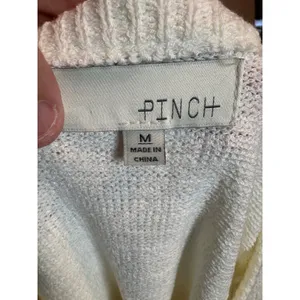 Pinch Cream Crochet Floral Applique Knit Sweater Medium Ivory Pullover Boho thumbnail 6