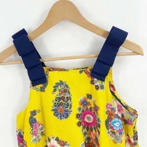 Anthropologie Maeve Yellow Floral Sleeveless Sunniva A-Line Dress •XS thumbnail 6