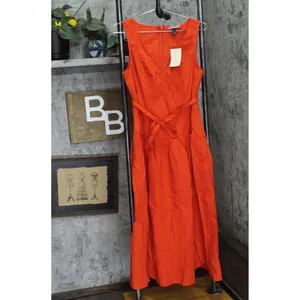 NWT Universal Thread Womens Tie-Waist Midi A-Line Dress 92968100 Red S thumbnail 4
