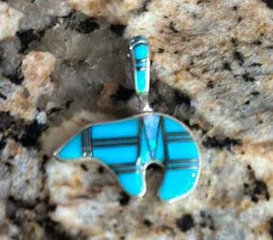 Torquise Bear Pendant Blue thumbnail 1