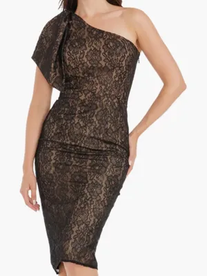 Dress The Population - Tiffany One-Shoulder Lace Midi Dress‎ thumbnail 1