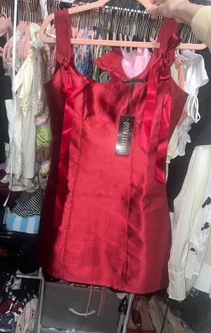 Current Mood Pixie Stardust Red Bow Mini Dress thumbnail 3