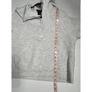 RAE MODE Half Zip Hoodie Small Gray Pullover Athleisure Sweatshirt Scuba thumbnail 7