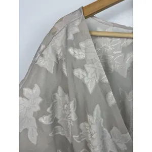 WAYF Gray Neutral Sheer Floral Dean Crossover Peplum‎ Blouse Top Size 1X thumbnail 6
