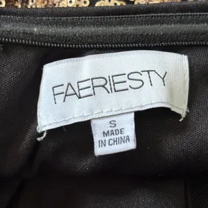 Faeriesty Sequin Mermaid Gown‎ Sz S Black Gold Strapless Evening Formal Prom thumbnail 5
