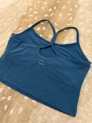 Beyond Yoga Spacedye Slim Racerback Cropped Tank Teal Sea Heather L thumbnail 5