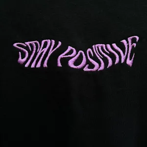 M Stay Positive Embroidered 100% Cotton Women’s Shirt Top thumbnail 3