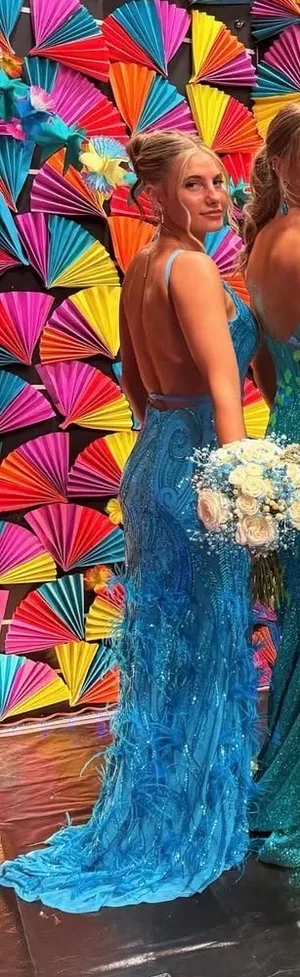 Prom Dress Blue Size 4 thumbnail 3