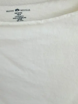 Brandy Melville White Off the houlder Crop Top 100% Cotton thumbnail 3
