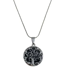 Tree of Life Necklace Silver Pendant Celtic Norse Viking Stainless Steel thumbnail 3