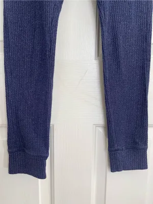 aerie Women's Navy Ribbed Thermal Leggings Size Medium activewear base layer thumbnail 3
