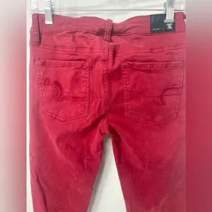 American eagle outfitters super stretch red color‎ size 4 thumbnail 6
