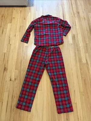 Lauren Ralph Lauren Tartan Plaid Fleece Pajama Set Sz L thumbnail 10