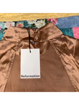 Reformation $278 Womans 12 NWT Kim 100% Silk Mock Neck Mini Dress Open Back thumbnail 7