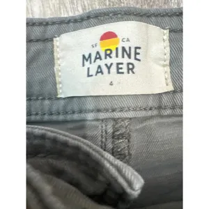 Marine Layer Bridget Crop Pant AOlive Green High Rise Wide Leg Size 4‎ thumbnail 3