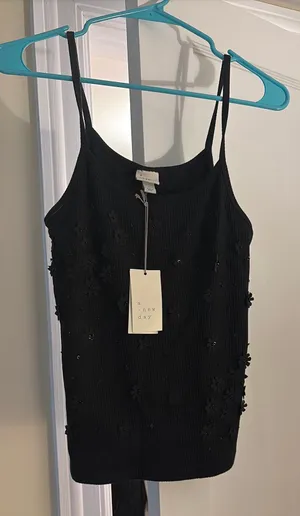 A New Day Black Floral Tank thumbnail 1