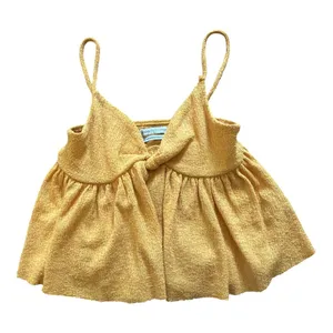 Urban Outfitters Yellow Textured Knit Peplum Cami Top Size XS thumbnail 1