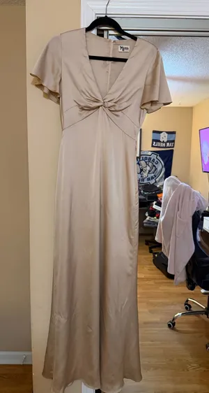 Show Me Your Mumu Dress Satin Champagne Luxe thumbnail 1