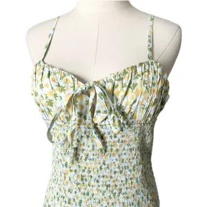 Free People Lavender Daze Floral Smocked Midi Dress Yellow Green Cotton Medium thumbnail 3