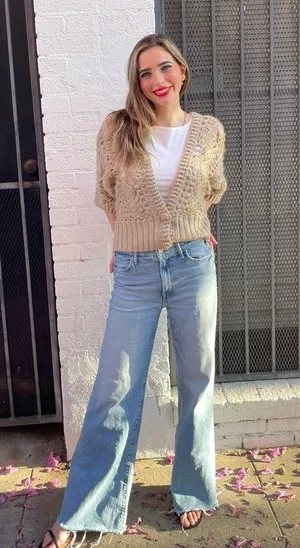 Cream handmade crochet bohemian cardigan/ fits size s-m best thumbnail 5