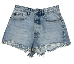 Abercrombie & Fitch Mid Rise Boyfriend Denim Shorts Distressed Raw Hem 6 thumbnail 1