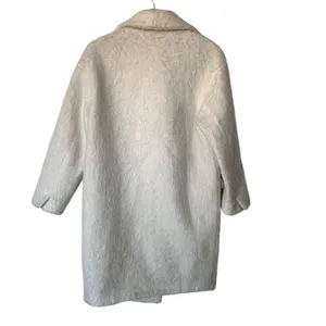 Mango Coat XS wool blend woven in Italy Cream oversized overcoat thumbnail 9