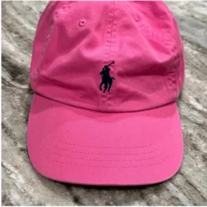 Ralph Lauren Vibrant Pink Cap with Navy Logo thumbnail 10