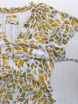 Anthropologie Mosaic Print Tiered Mini Dress with Flutter Sleeves thumbnail 6