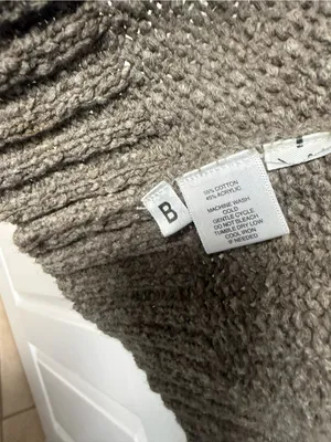 Ann Taylor LoFt Lounges women’s Open-Front Shawl Collar Sweater Cardigan - Taupe thumbnail 3