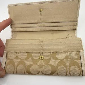 Coach Signature C Flap Beige Canvas Wallet thumbnail 4