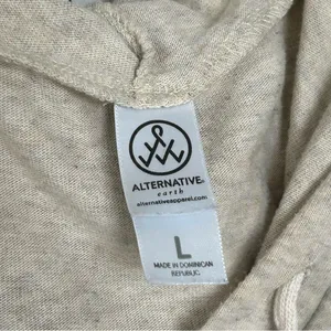 Barbell Workout Lightweight Hoodie Womens Large Beige Gym Pullover thumbnail 4