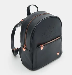 Disney Minnie Mouse Faux Leather Mini Backpack Black Licensed NEW thumbnail 4