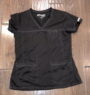 Greys anatomy nurses scrub top size small in black color thumbnail 1
