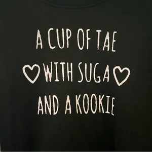 BTS Kpop Quote Black Long-Sleeve Fleece Pullover Crewneck Sweatshirt thumbnail 5