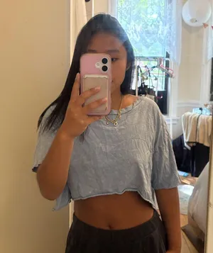 Aeropostale Light Blue Crop Top thumbnail 1