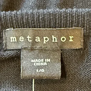 METAPHOR Lightweight Black Cotton Blend Button Up Cardigan Lace NWT Size Large thumbnail 7