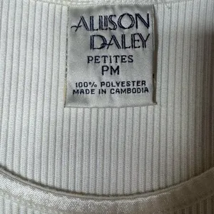 Allison Daley Ivory Ribbed Tunic Top M Petite Minimalist Coastal Grandma thumbnail 6