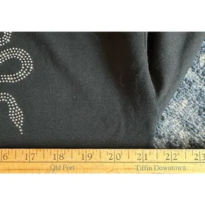 Marled Rhinestone Hoodie Pullover Sweatshirt Size Medium Black Skull Hamsa Snake thumbnail 6
