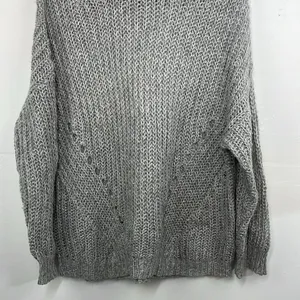 American Eagle Open knit crew neck pulloverer sweaterter gray Medium oversized thumbnail 3